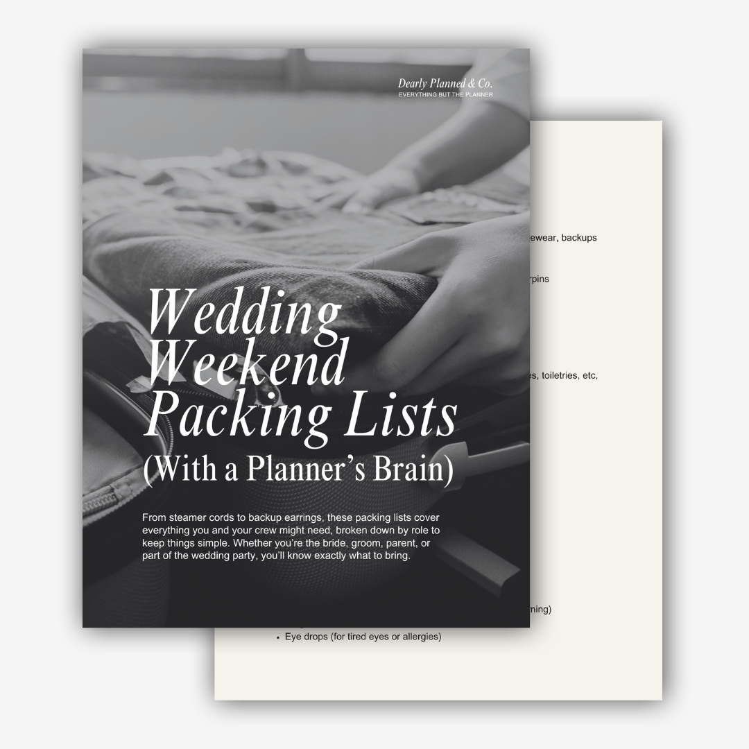 Wedding Weekend Packing Lists