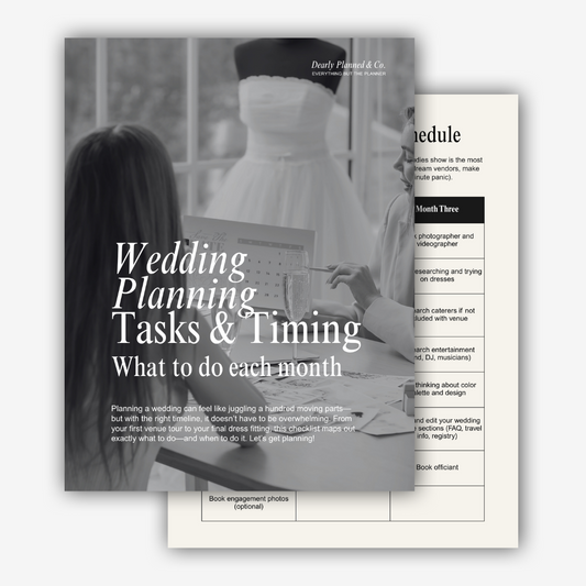 Wedding Planning Tasks & Timing